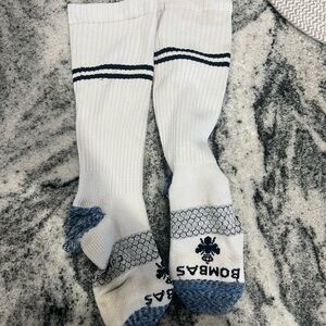Bombas Women Athletic Socks in White and Blue